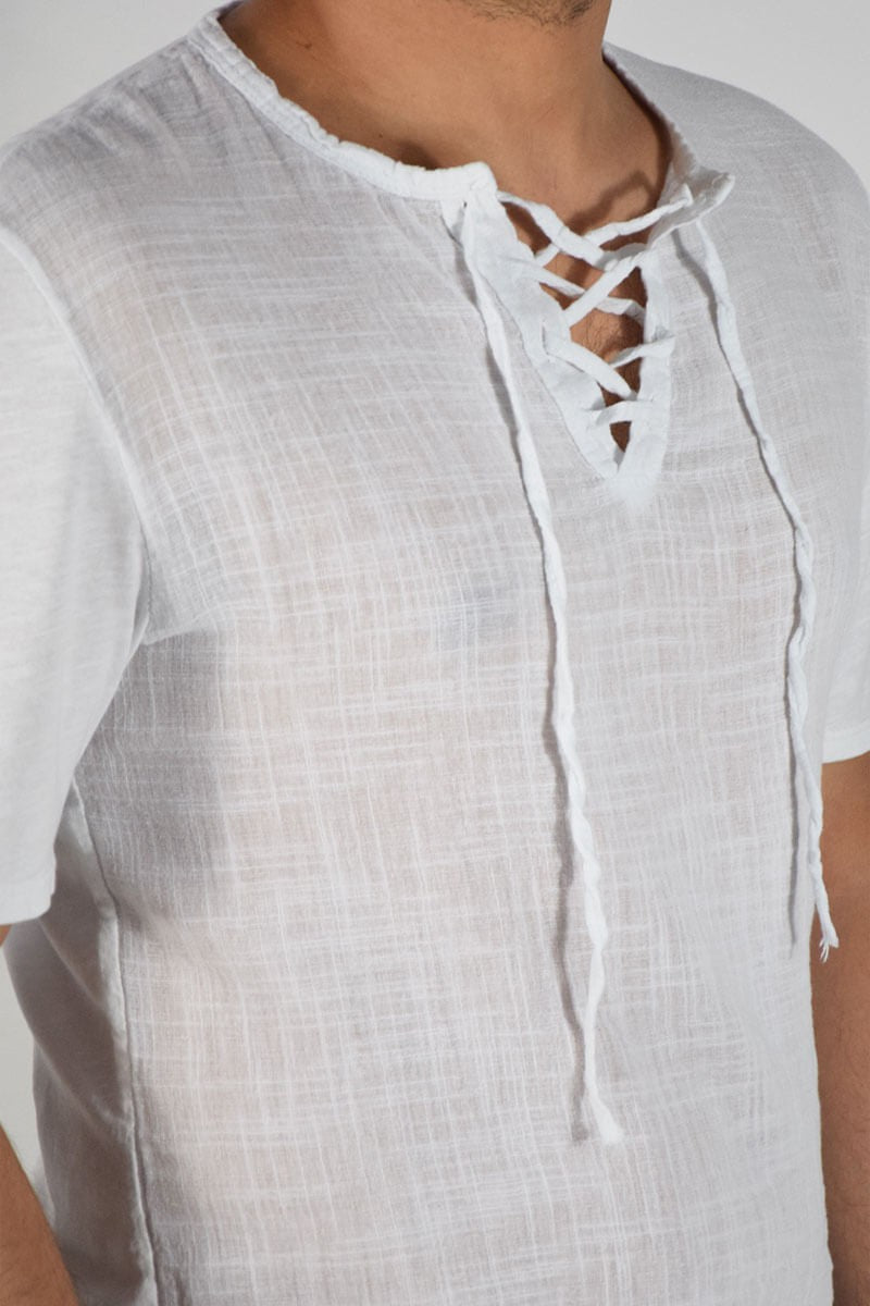T-SHIRT IN LINO E COTONE