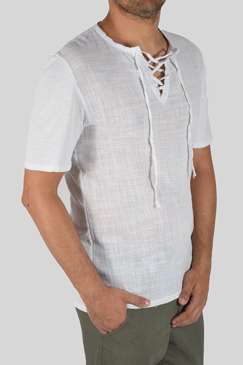 T-SHIRT IN LINO E COTONE