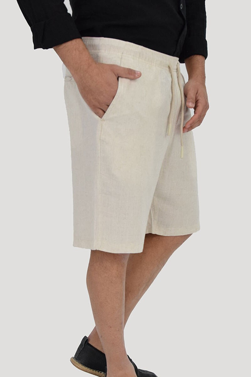 BERMUDA IN LINO CON LACCIO IN VITA