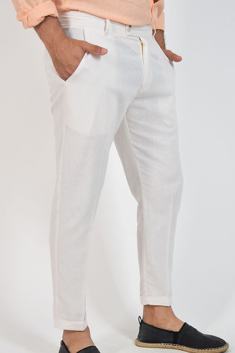 PANTALONI CAPRI IN LINO