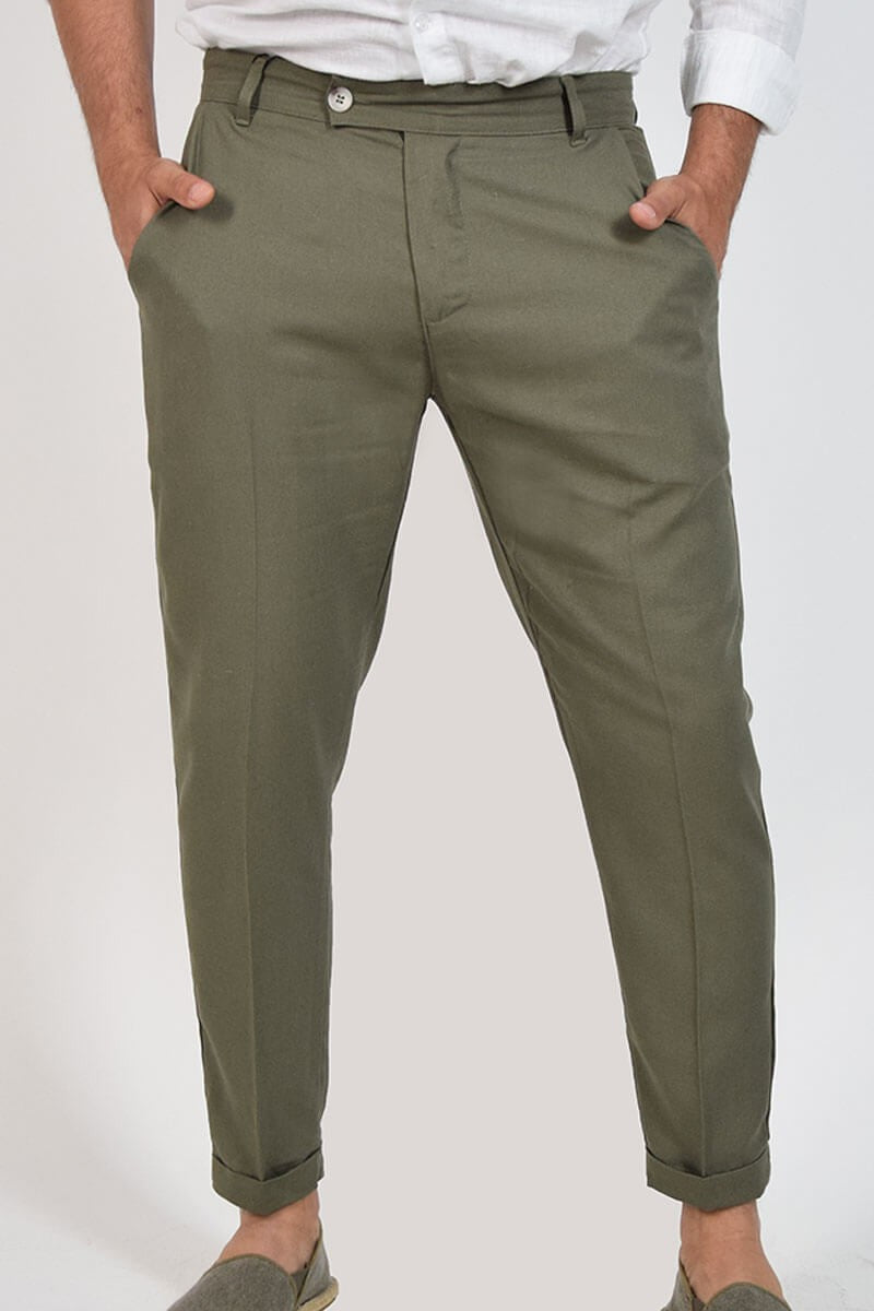 PANTALONI CAPRI IN LINO