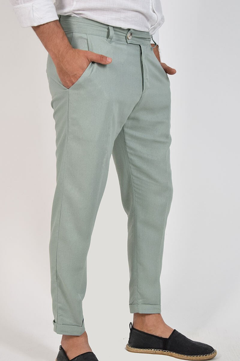 Pantaloni capri in lino