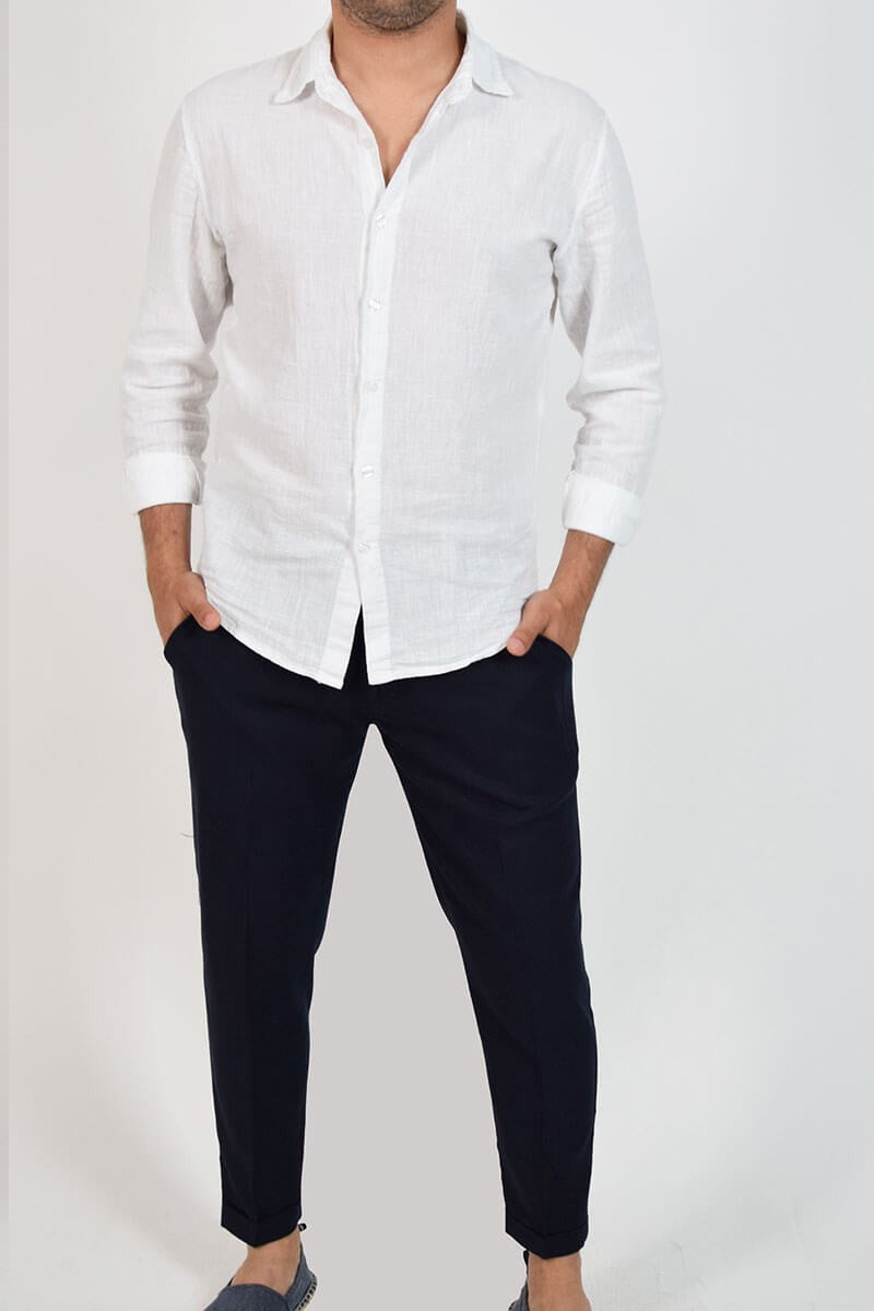 PANTALONI CAPRI IN LINO