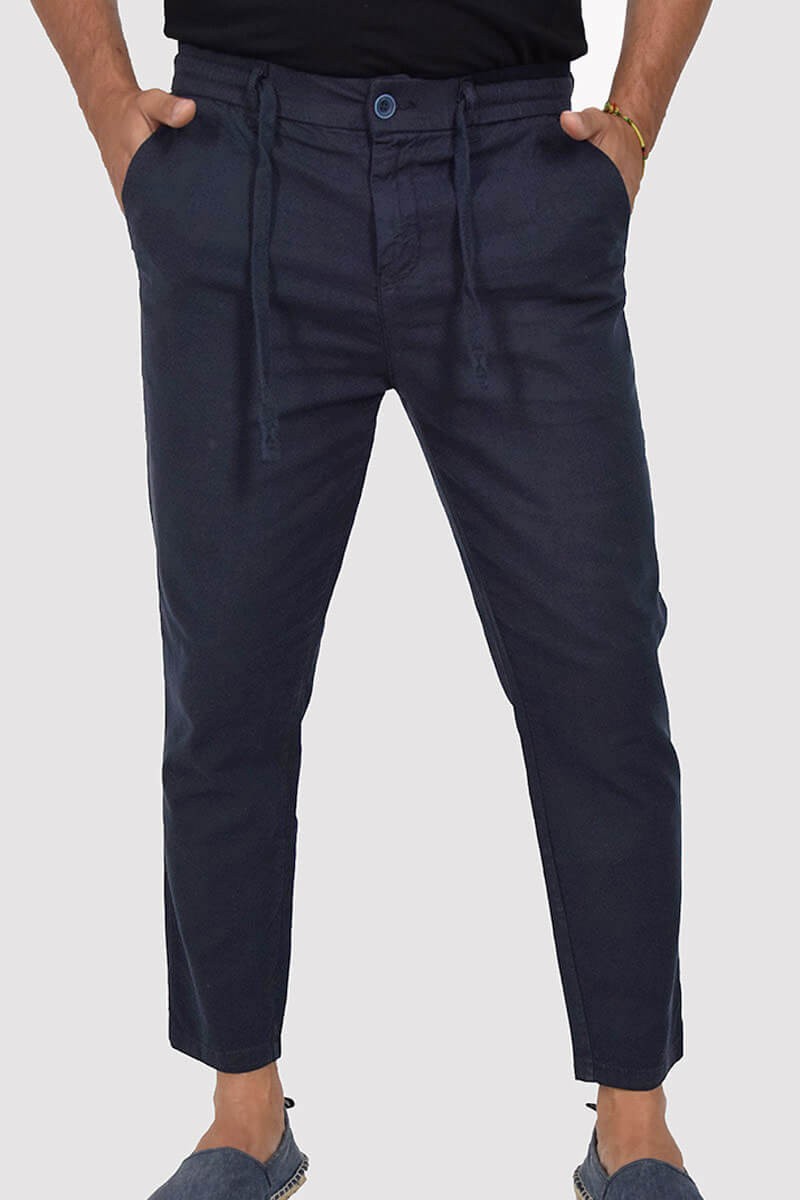 PANTALONI CAPRI CON ELASTICO E LACCIO IN VITA