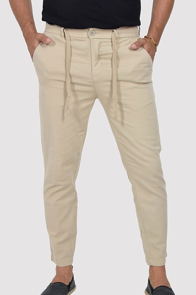 PANTALONI CAPRI CON ELASTICO E LACCIO IN VITA