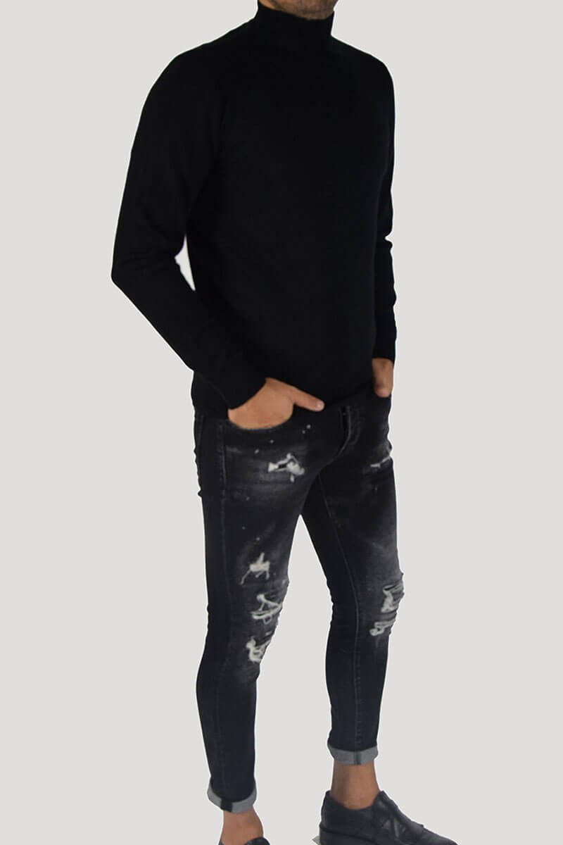 JEANS SKINNY CON STRAPPI E PITTURA