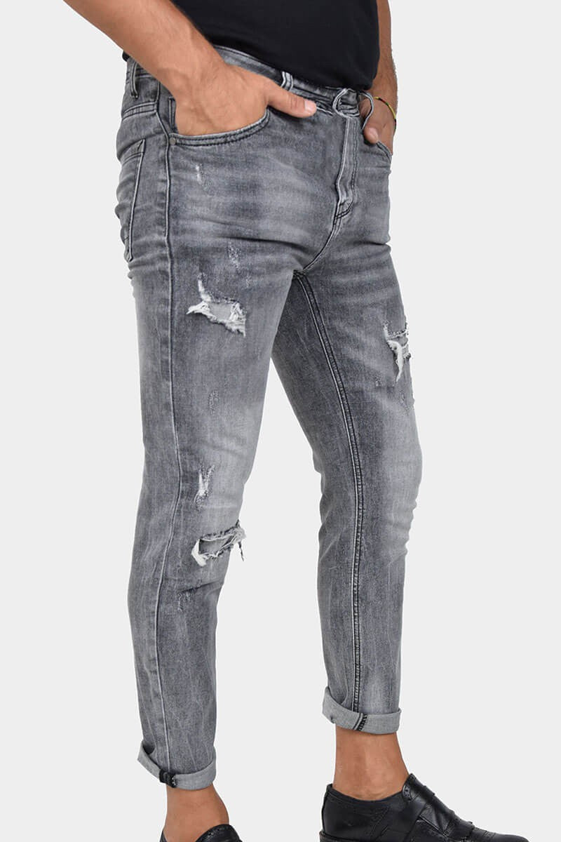 JEANS SKINNY CAPRI CON STRAPPI
