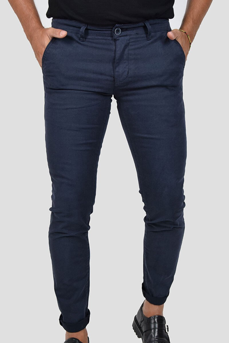 PANTALONI SKINNY CON MICROFANTASIA