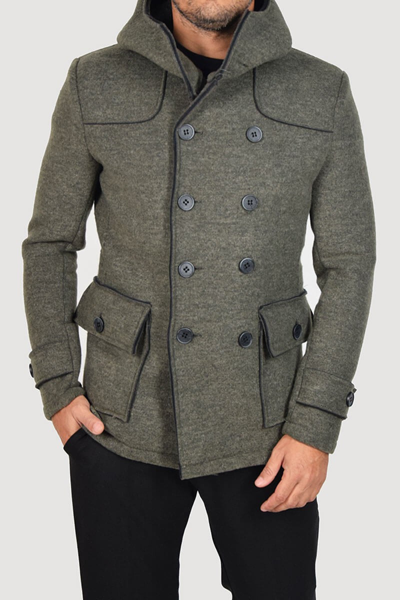 CAPPOTTO DOPPIOPETTO CON CAPPUCCIO
