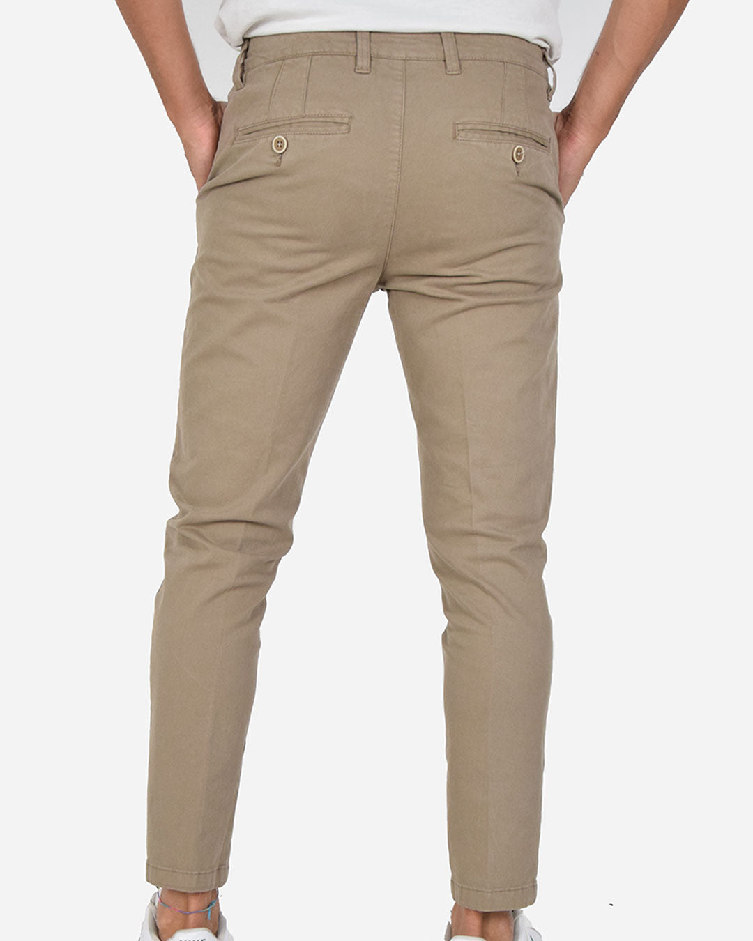Pantaloni capri in gabardina di cotone