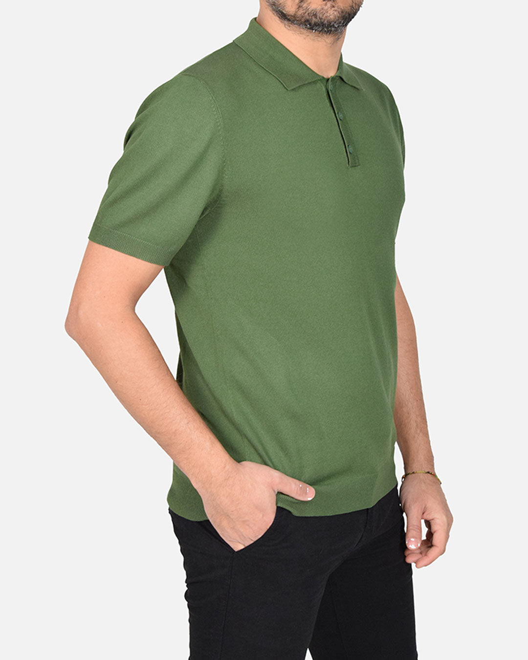 Polo in filo a manica corta