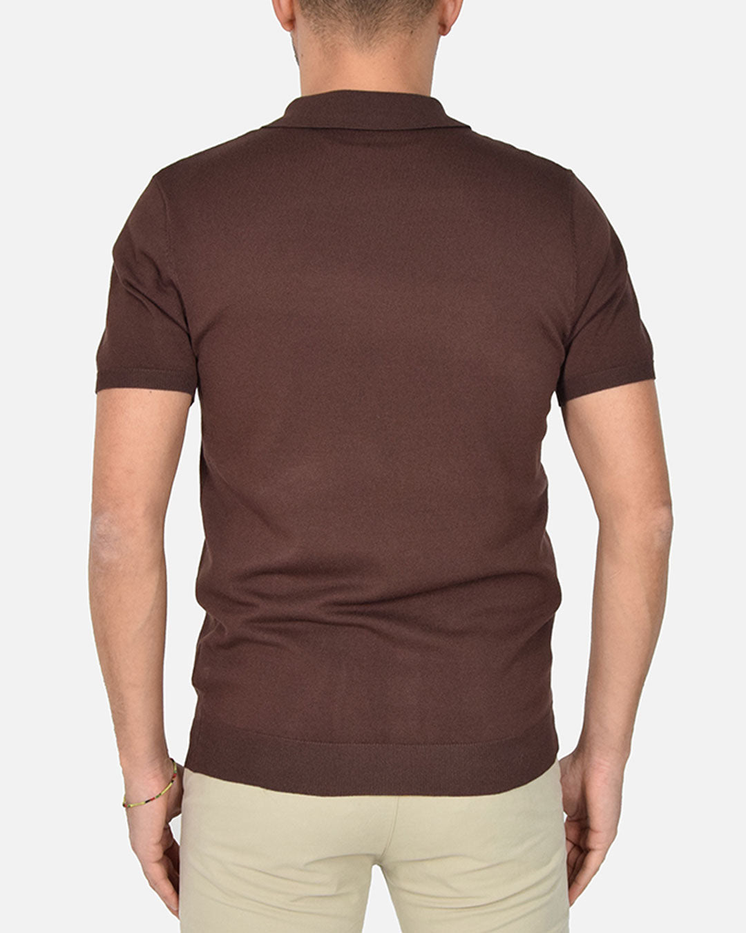 Polo in filo a manica corta