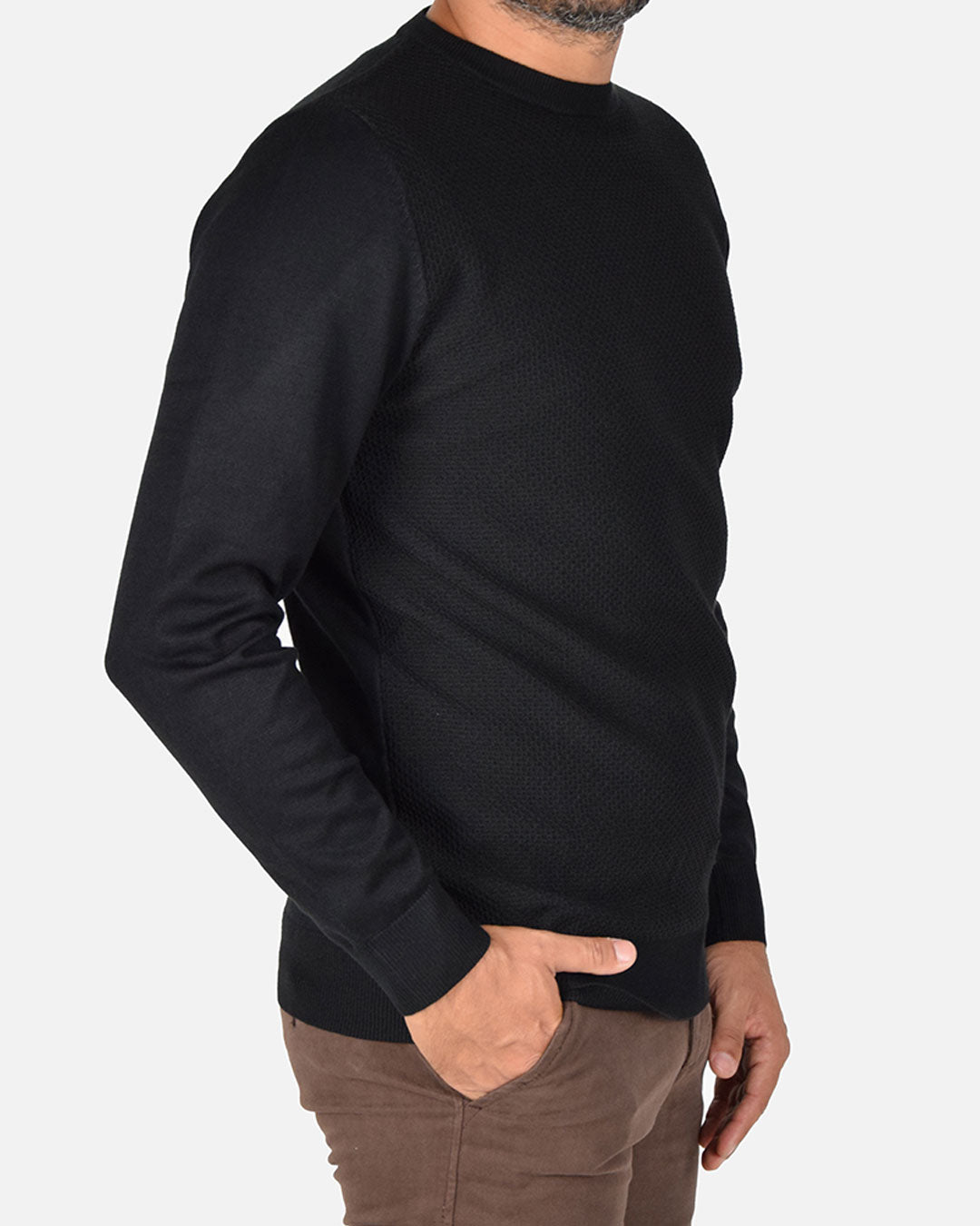 Pullover girocollo a nido d'ape