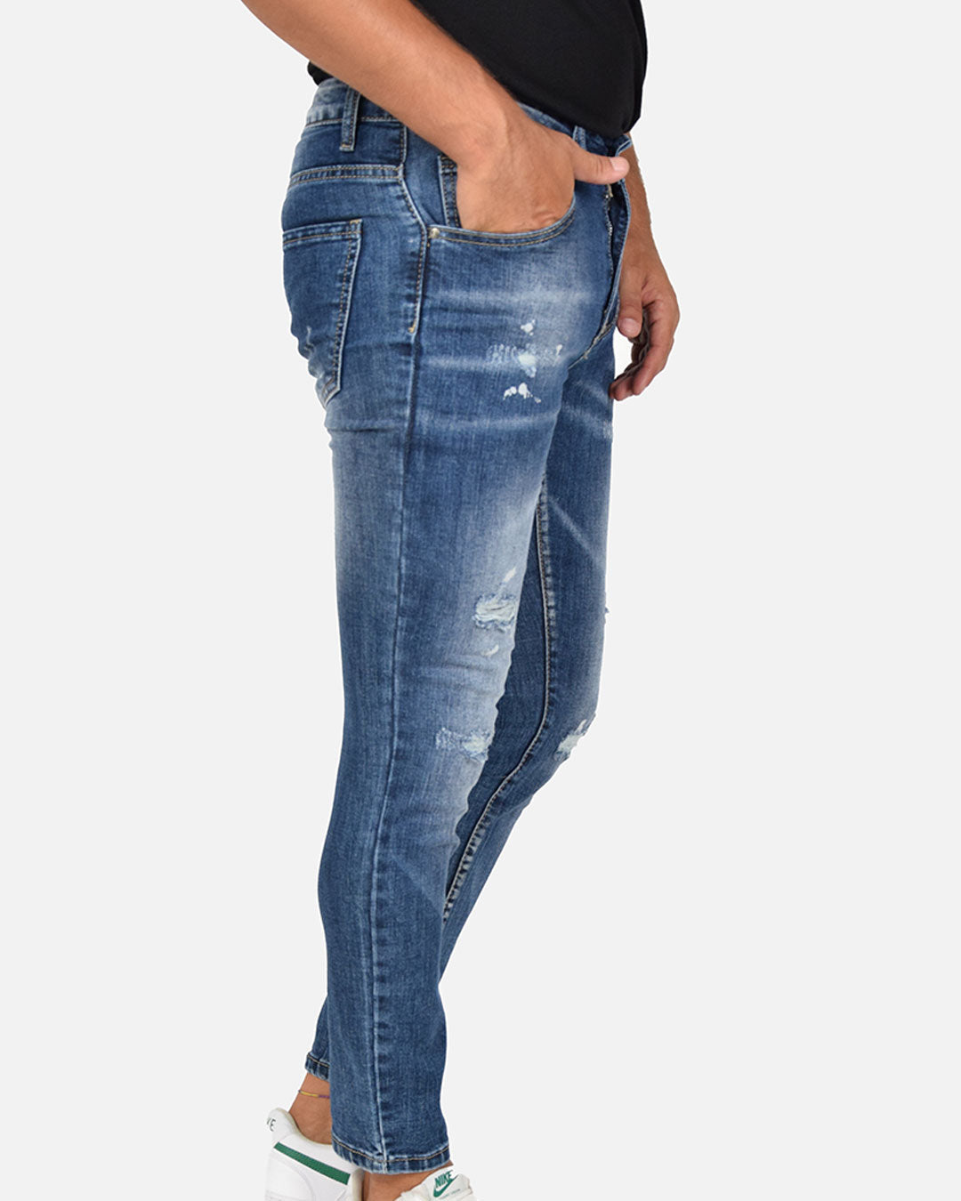 Jeans skinny con strappi