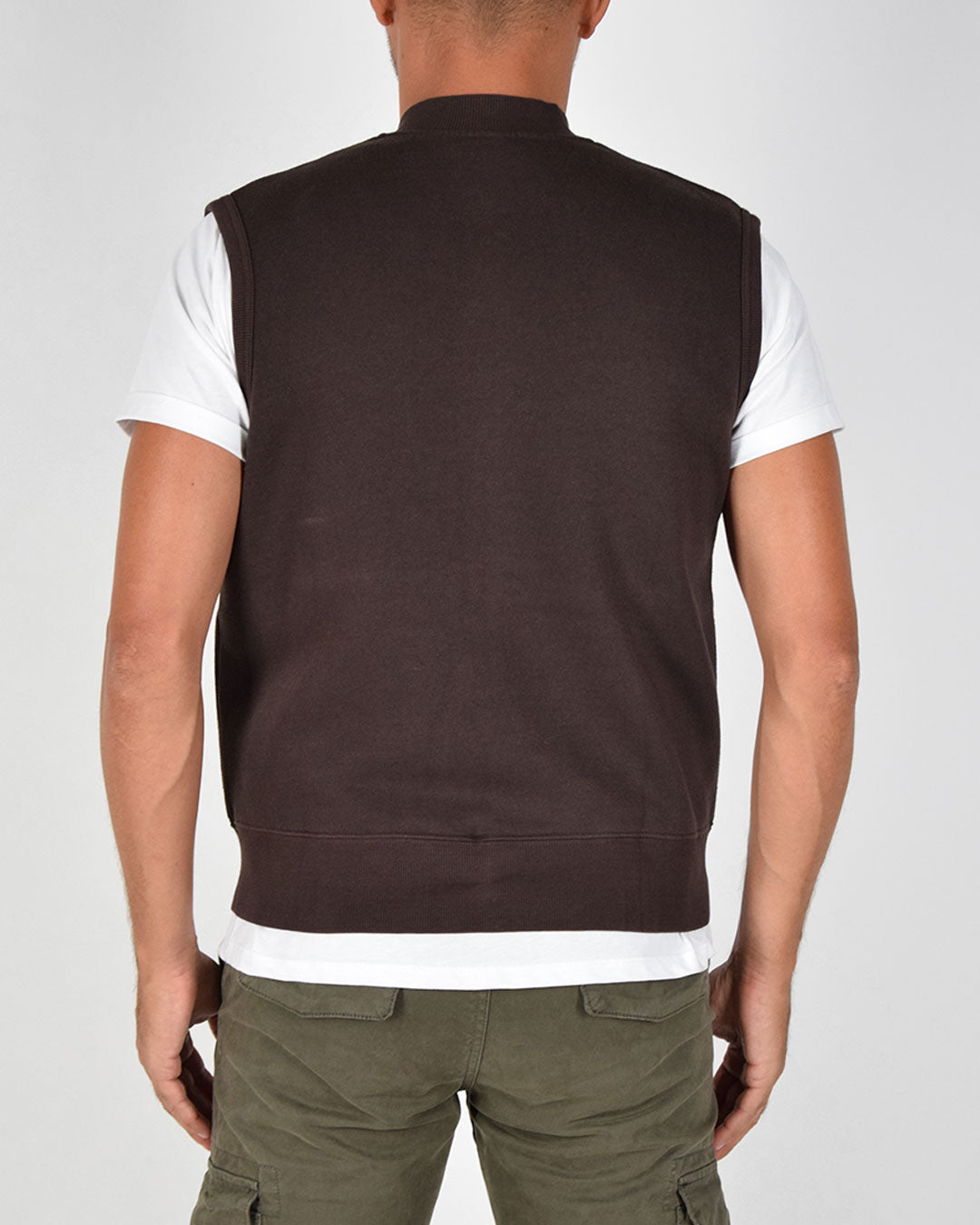 Gilet in felpa stone wash in cotone